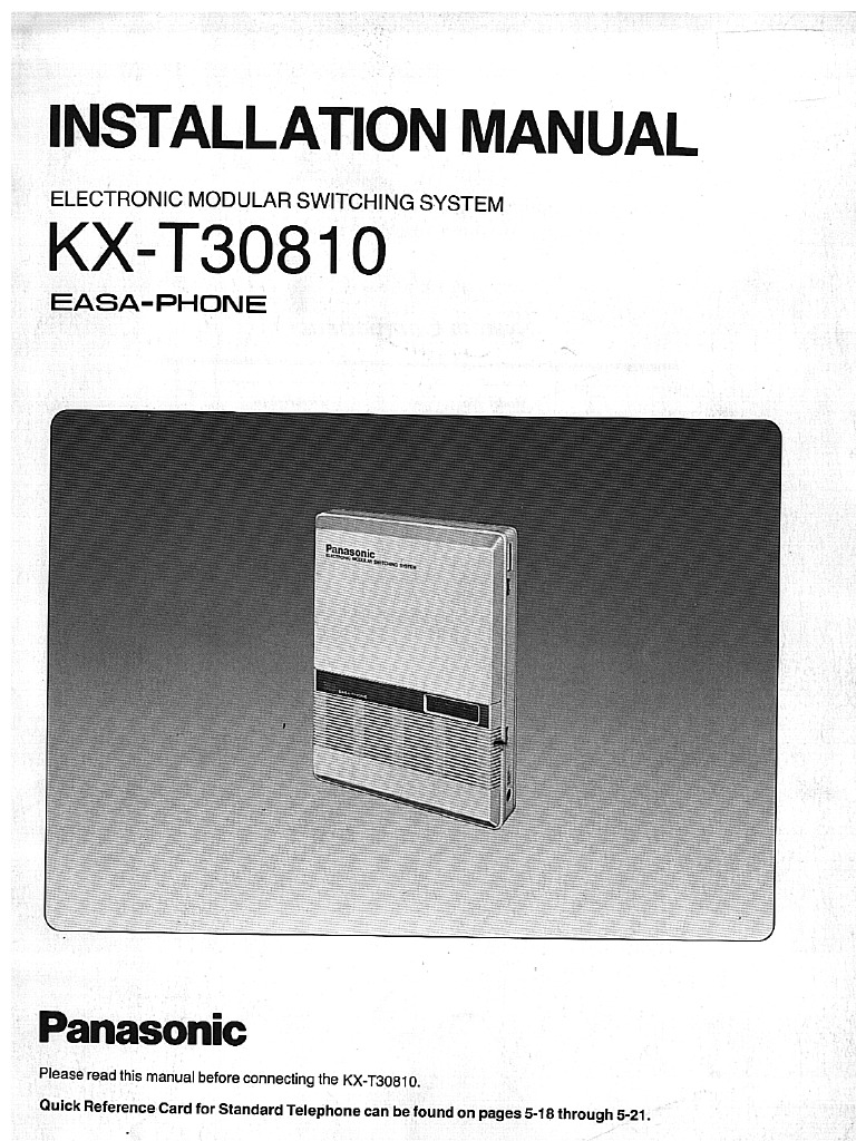 Panasonic Kx-t7030 Programming Manual