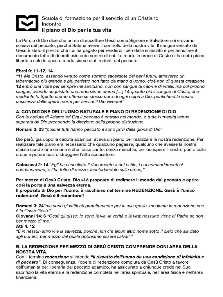 Il Piano Di Dio Per La Tua Vita | PDF