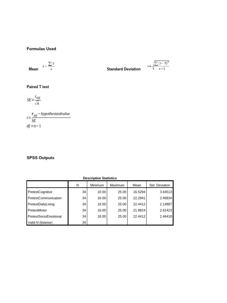 Mam Joana SPSS Outputs and Formulas Used | PDF | Statistics ...