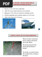 Force Vectors, Vector Operations & Addition of Forces 2D & 3D