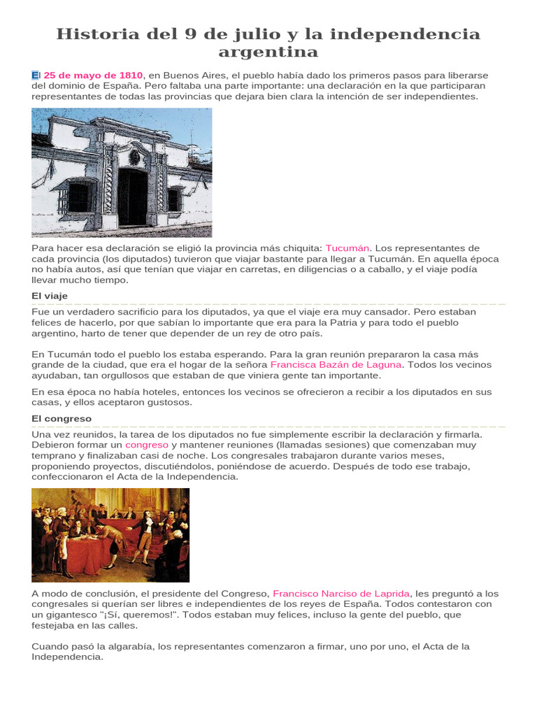 Historia Del 9 de Julio y La Independencia Argentina | PDF