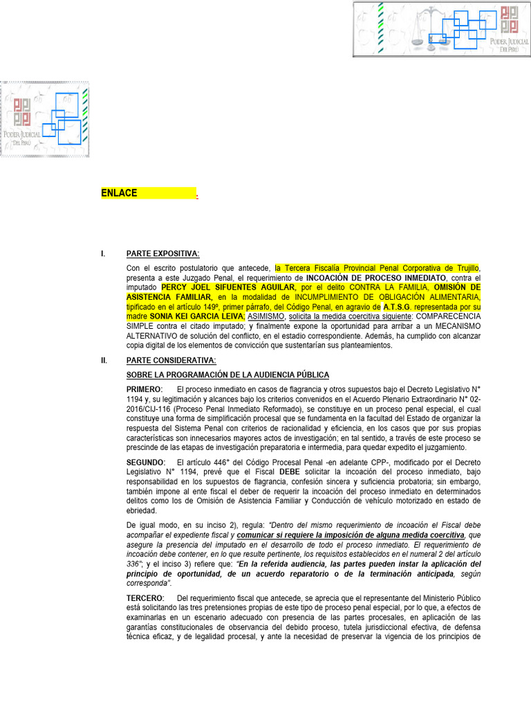 Proceso Inmediato 25 | PDF | Fiscal | Ley procesal
