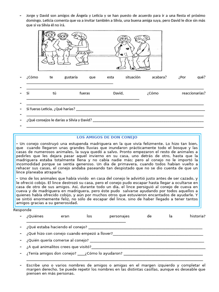 Relaciones y amistad en cuentos infantiles | PDF | Amor