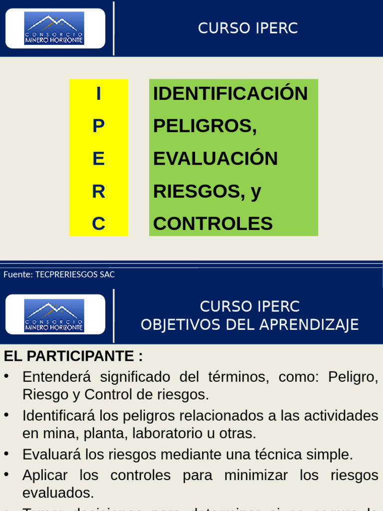 Curso IPERC: Identificación y Control de Riesgos | PDF | Riesgo ...