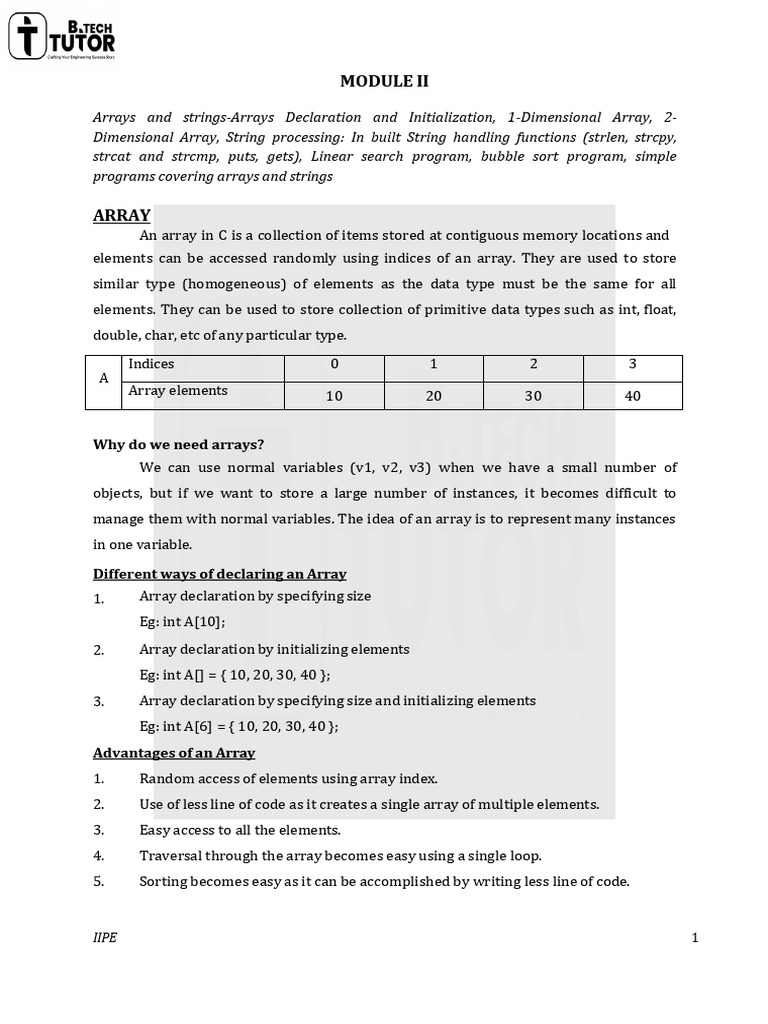 Gxest 204 Programming in C Mod 2 | PDF | String (Computer Science ...