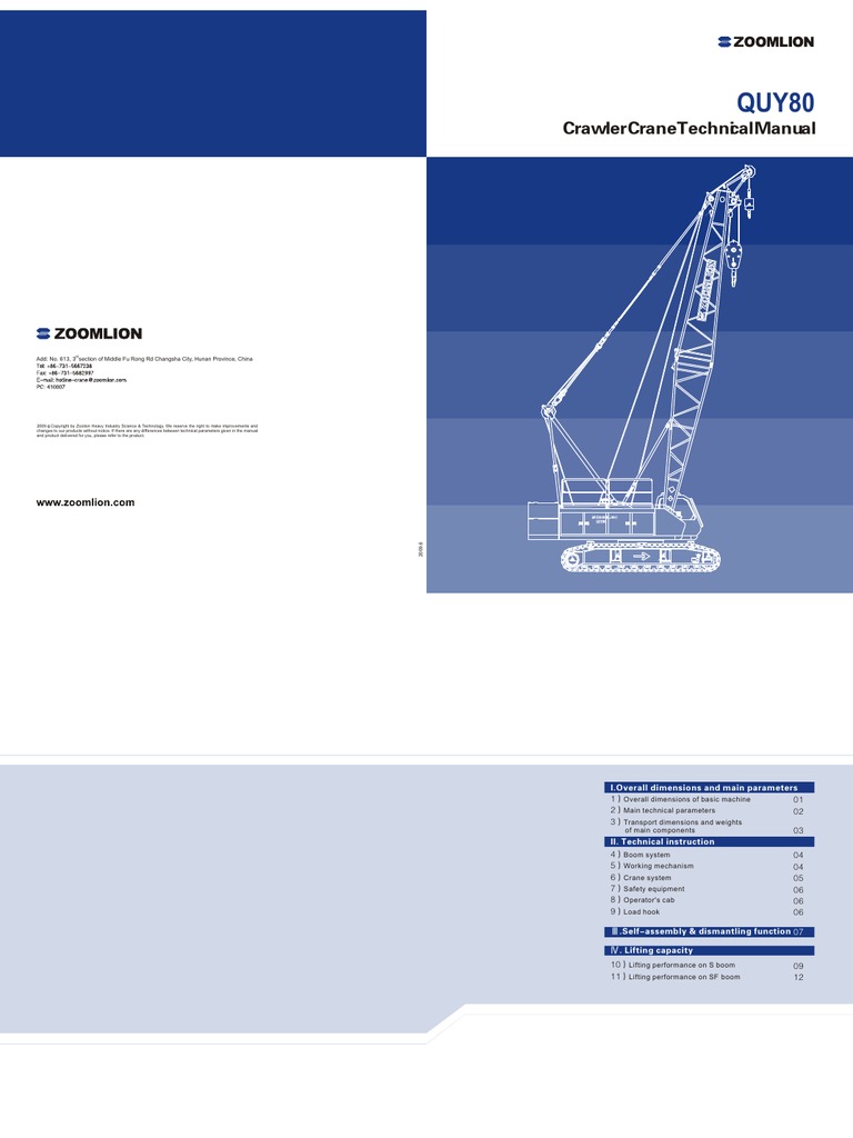 Crawler Crane Technical Manual | PDF