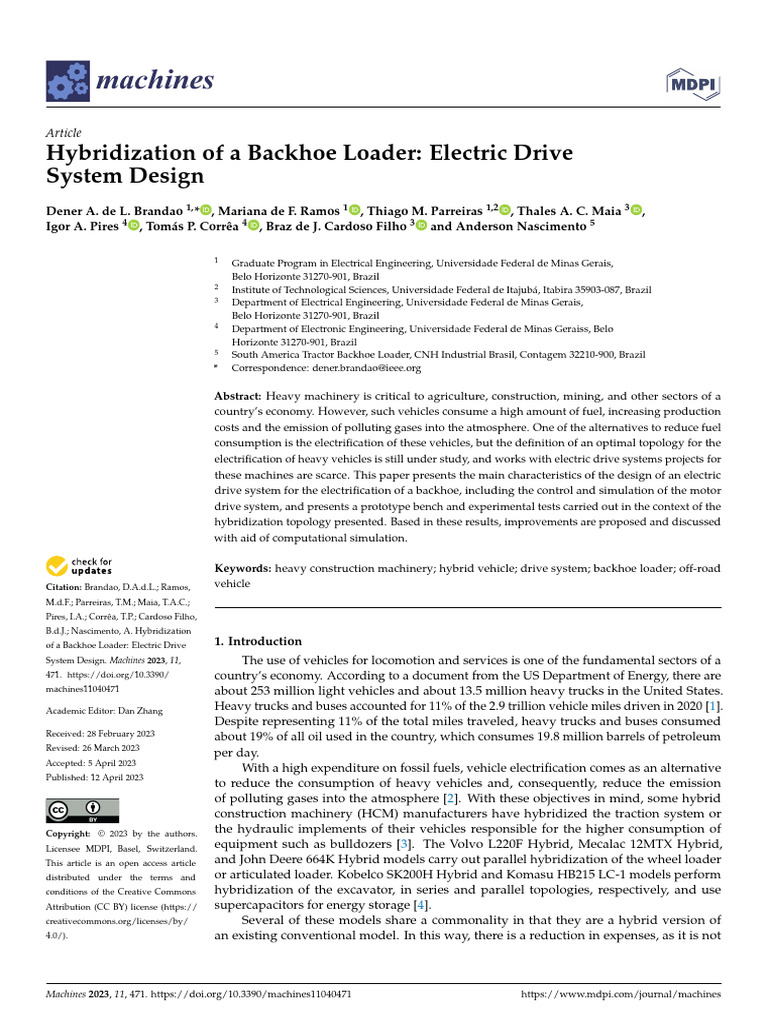 Electric Drive System for Backhoe Loader | PDF | Power Inverter ...