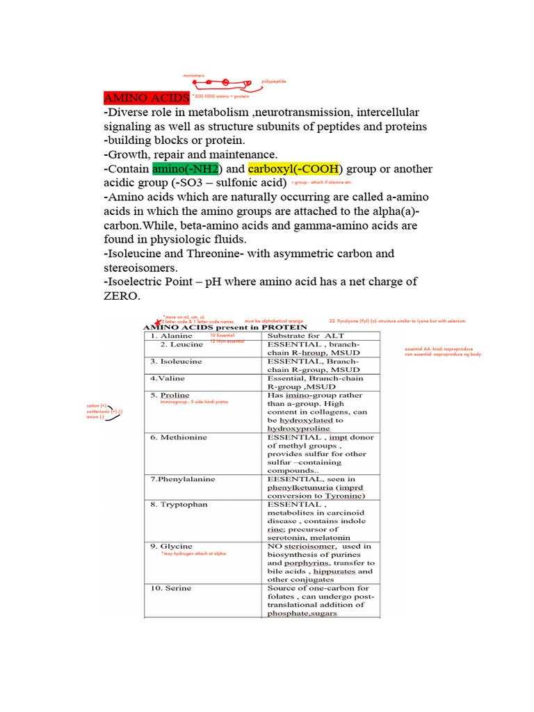 Comprehensive Guide to Amino Acids and Proteins | PDF | Amino Acid ...