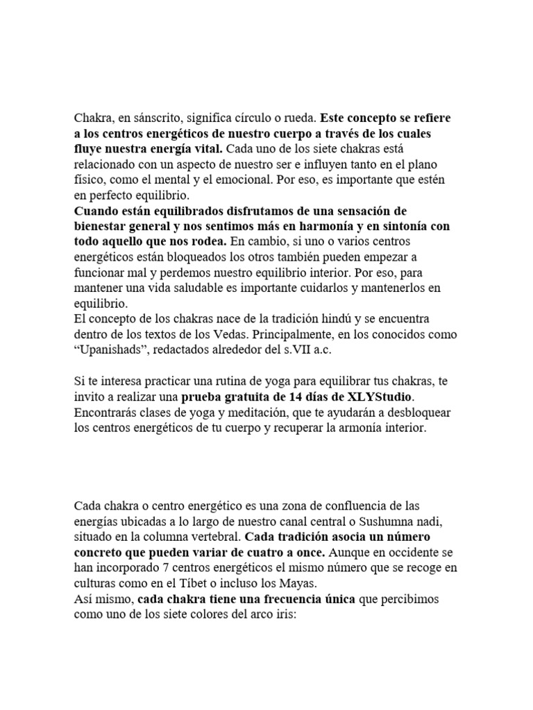 Guía de los 7 Chakras y su Equilibrio | PDF | Chakra | Amor