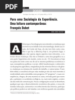 WAUTIER, A. M. Para uma sociologia da experiência