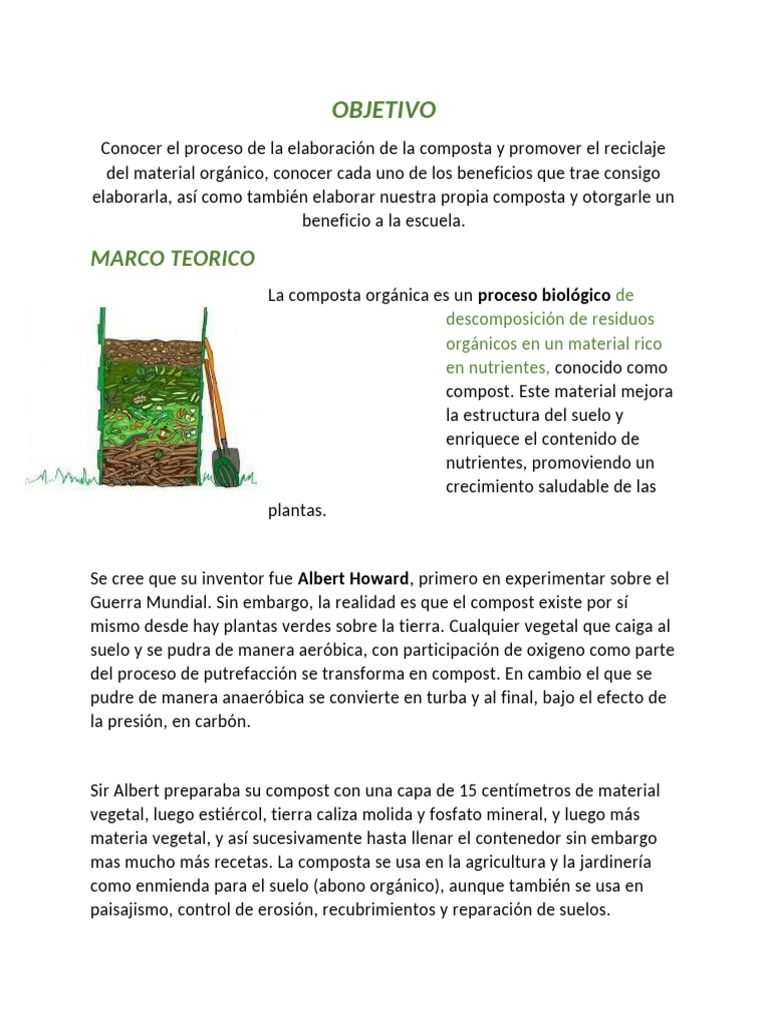 Objetivo de la Composta en Jardines | PDF | Compost | Residuos