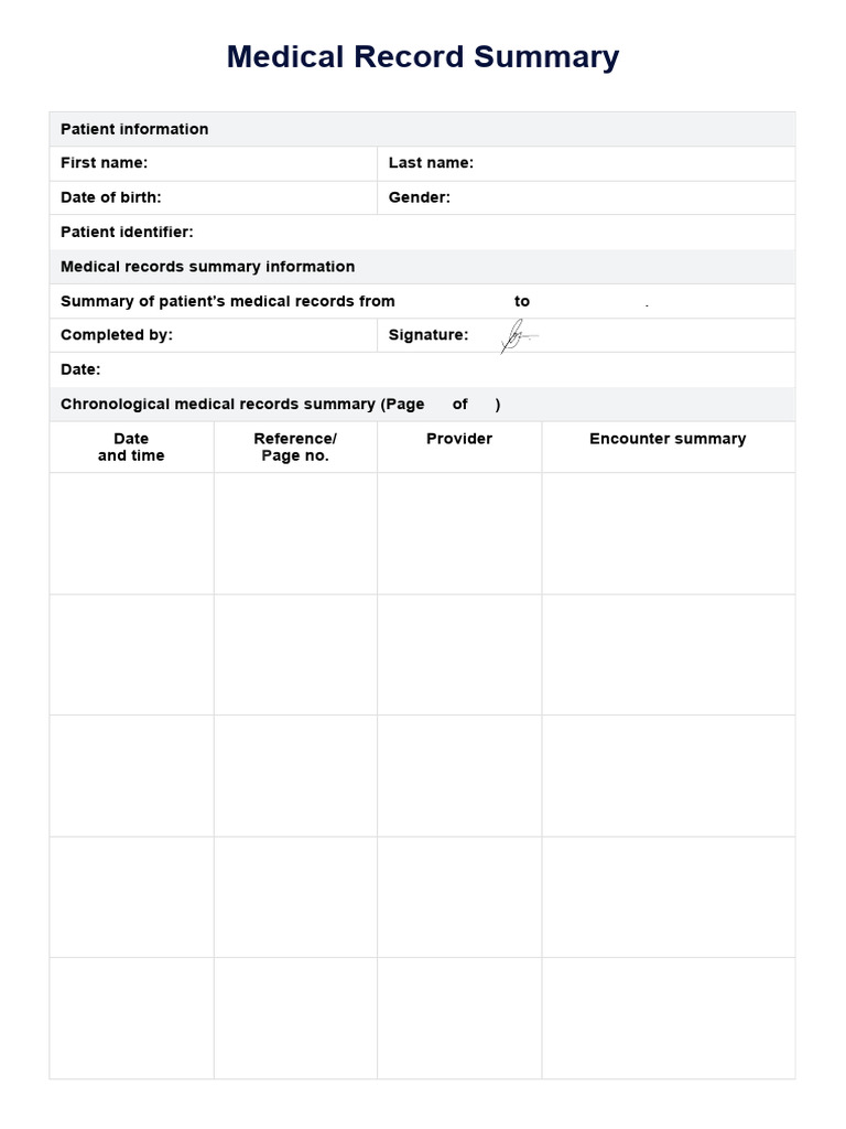 Medical Record Summary Template | PDF | Radiation Therapy | Medical Record