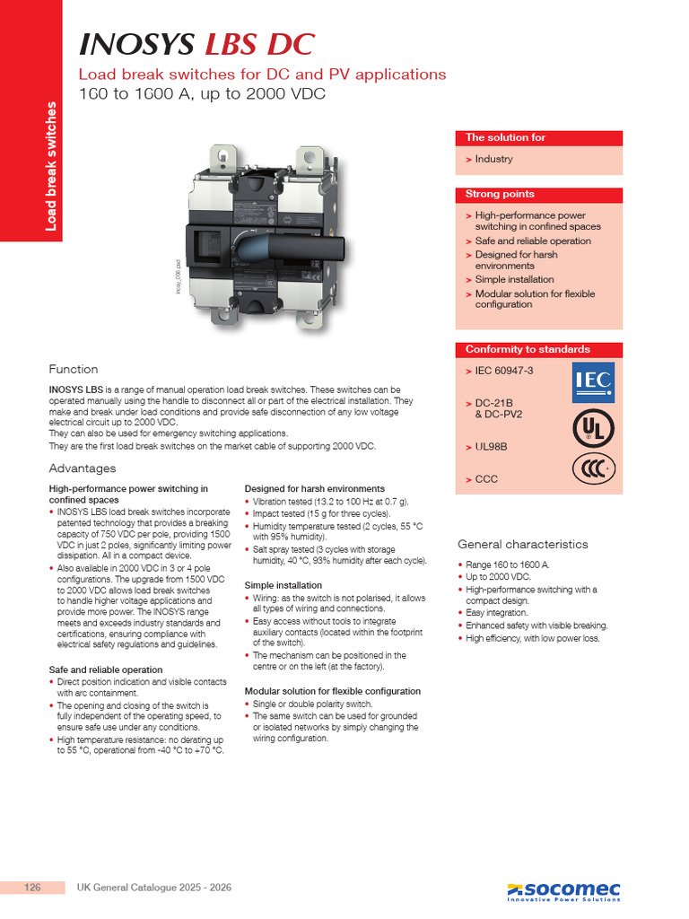 Inosys Lbs DC Load Break Switches For DC and PV Applications Catalogue ...