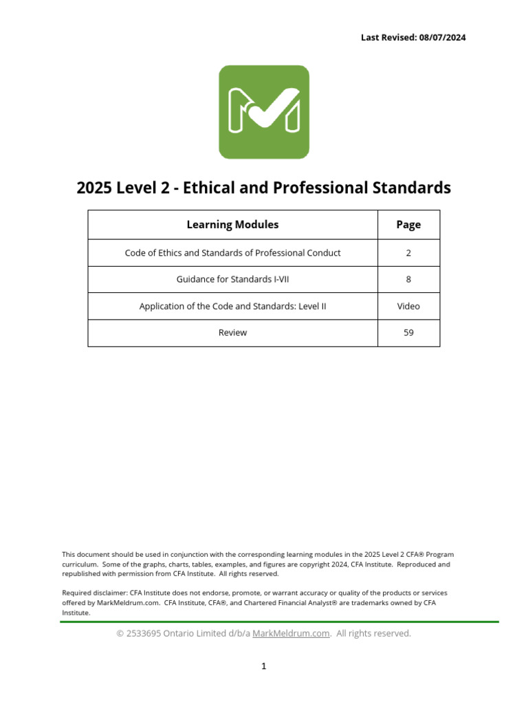 2025 CFA Ethics and Professional Standards | PDF | Insider Trading ...