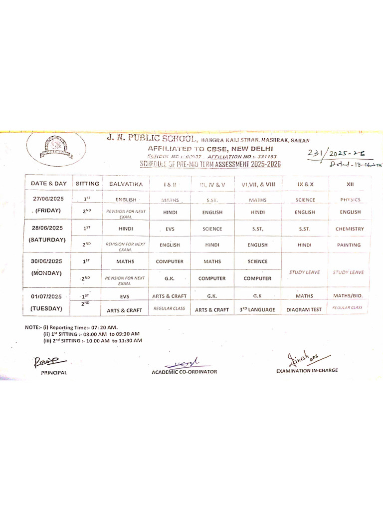 Pre-Mid Term Examination | PDF