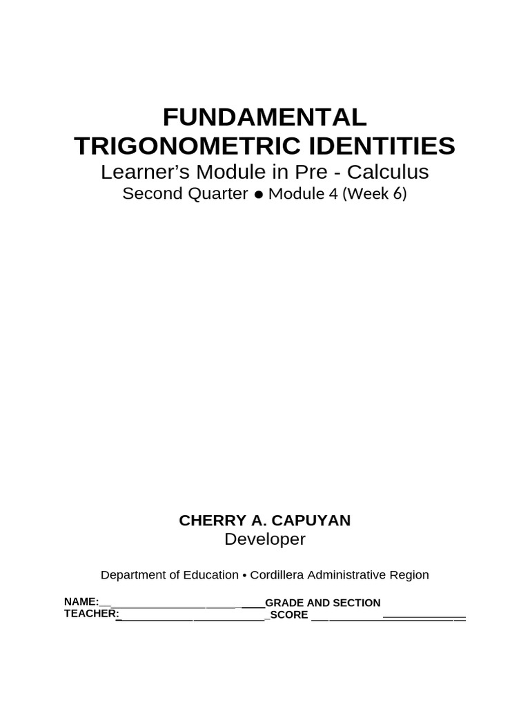 Factoring Trigonometric Expressions | PDF | Trigonometric Functions ...