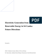 Electricity Generation From Renewable Energy in Sri Lanka-Future Directions