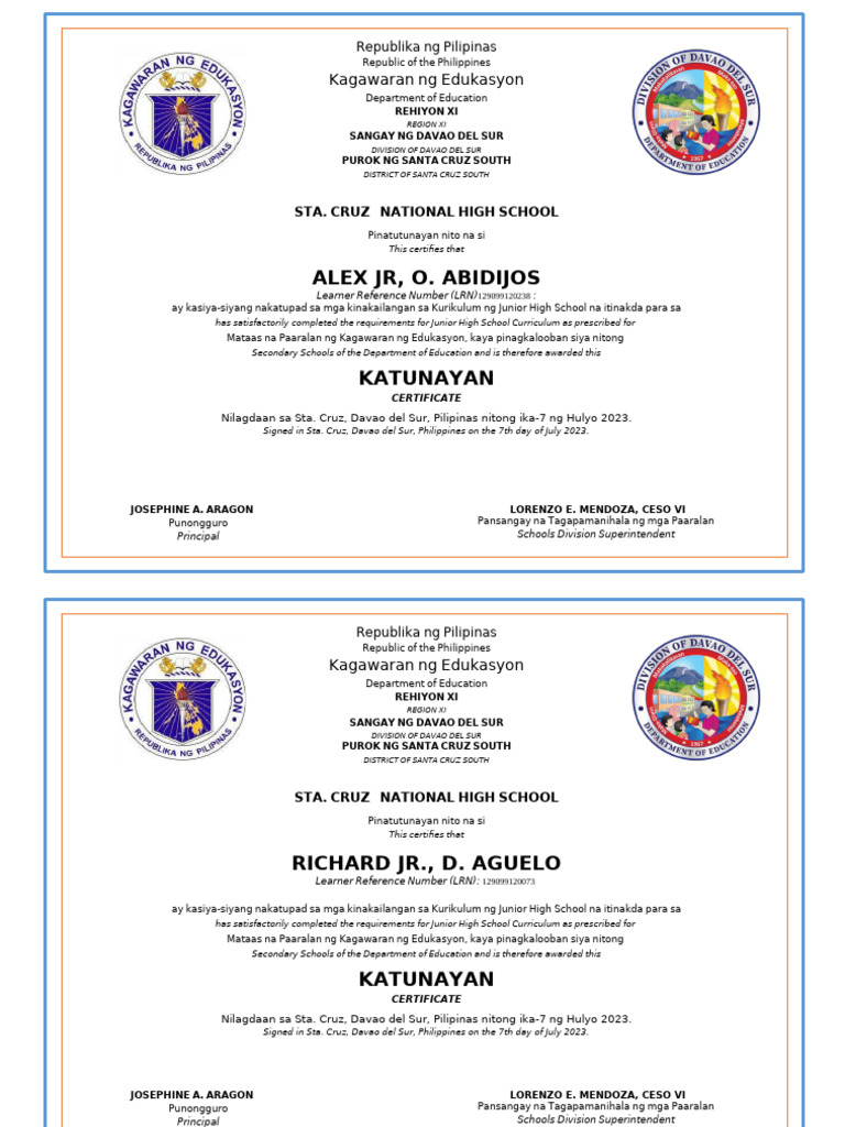 Certificate of Completion Draft 2 | PDF