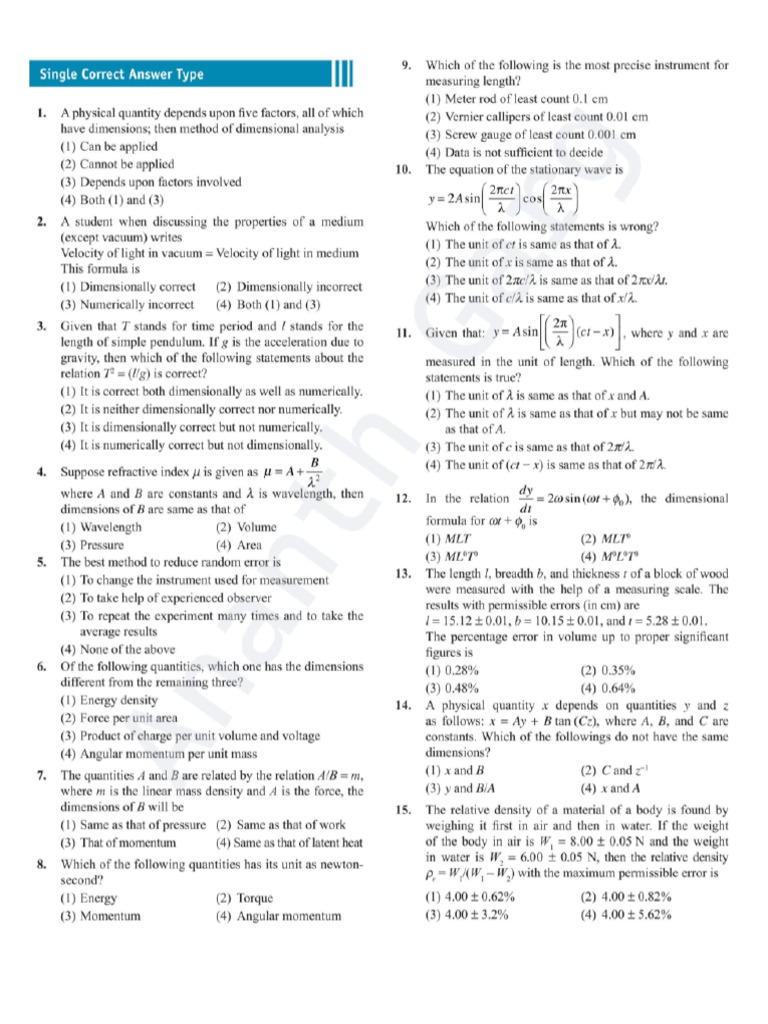 Unit and Dimension | PDF
