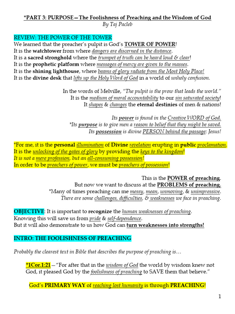 The Power and Purpose of Preaching | PDF | Sermon | Isaiah