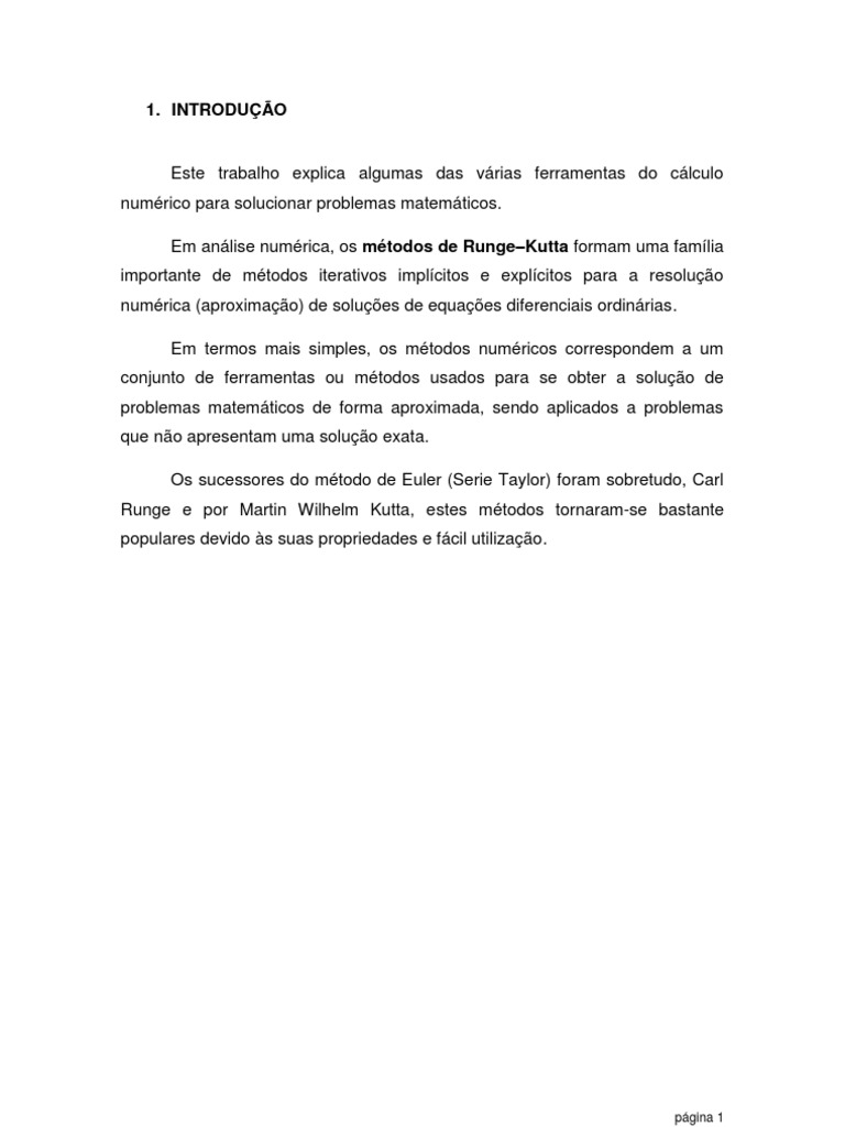 Método de RungeKutta 1 e 2 Ordem Rev 01 PDF Equações diferenciais