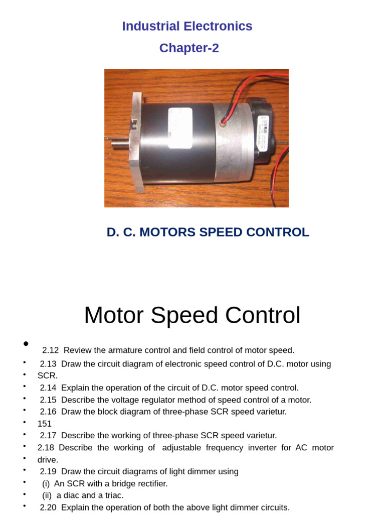 IE Chap - 2 - DC Motors Speed Control - sBTE New | PDF | Rectifier ...