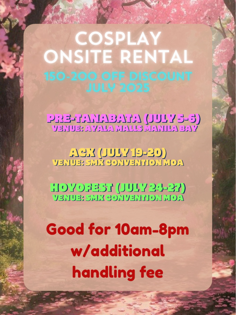 Cosplay Onsite Rental PDF | PDF