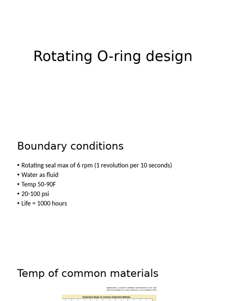 Rotating O-Ring Design | PDF