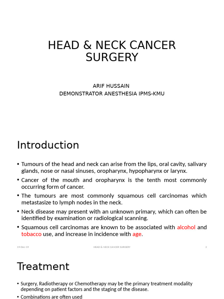 Head & Neck Cancer Surgery | PDF | Head And Neck Cancer | Diseases And ...