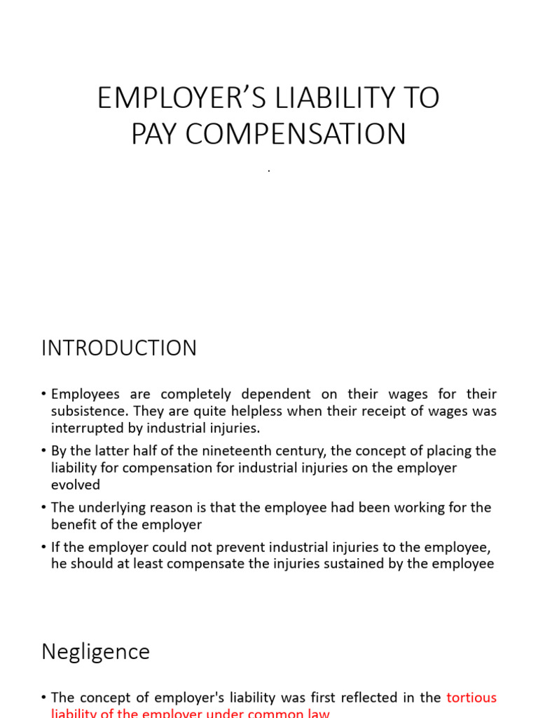 Employer's Liability for Employee Compensation | PDF | Employment ...