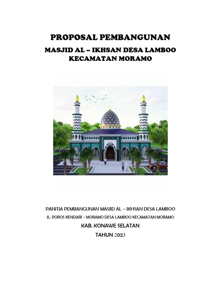 Proposal Pembangunan Masjid Al-Ikhsan | PDF