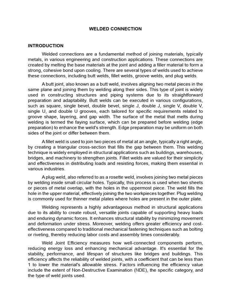 Welded Connection - Introduction | PDF | Welding | Construction