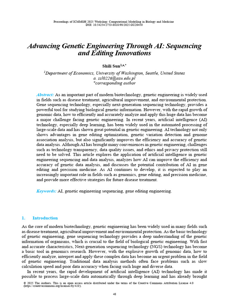 Advancing Genetic Engineering Through AI Sequencin | PDF | Dna ...