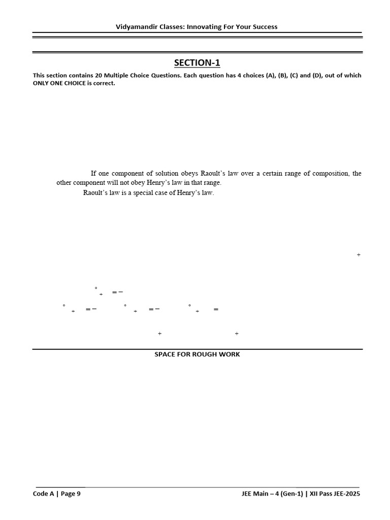 JEE Main 2025 Chemistry Practice Questions | PDF | Physical Chemistry ...