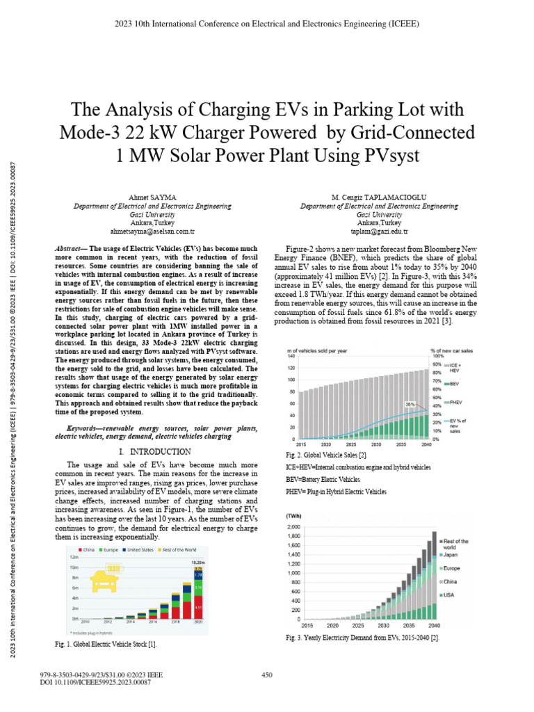 EV Charging with Solar Power in Ankara | PDF | Electric Vehicle | Solar ...