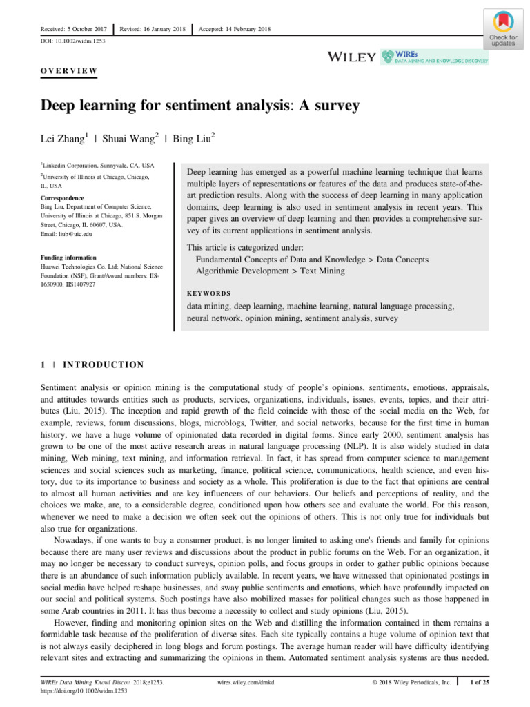 Deep Learning in Sentiment Analysis Survey | PDF | Computational ...
