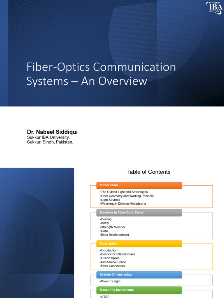 Fiber Optic Communication Overview | PDF | Optical Fiber | Wavelength ...
