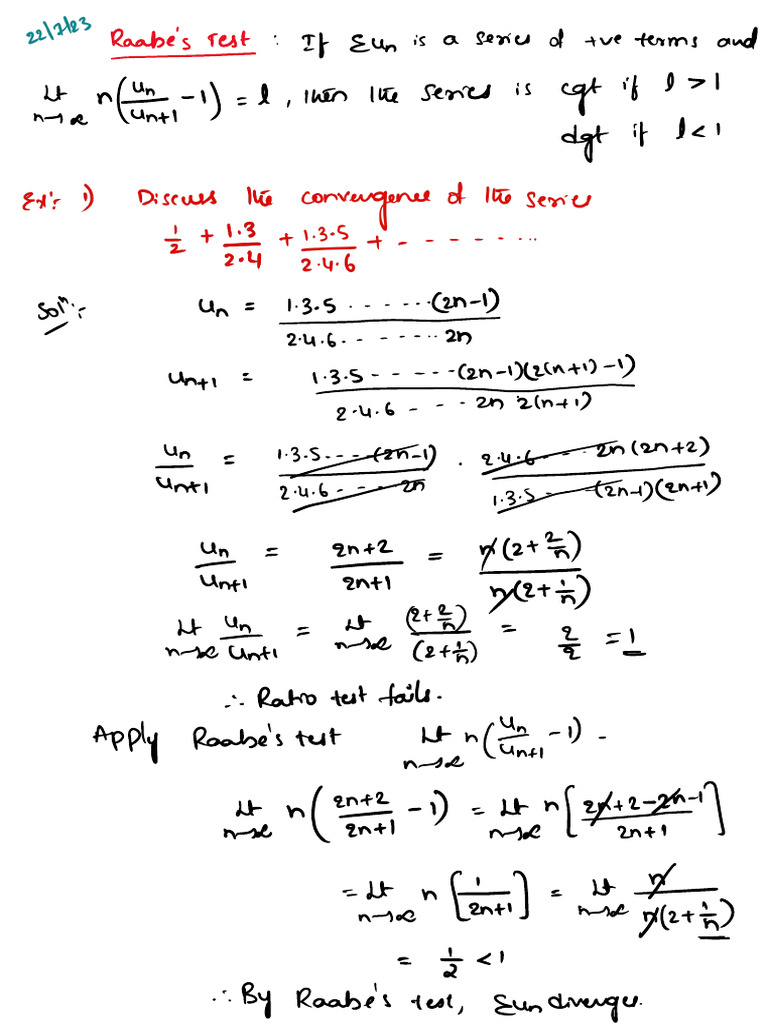 Raabe's-Root Test-Alternating Series-Online | PDF