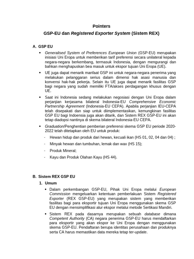 Sistem REX untuk Ekspor ke Uni Eropa | PDF