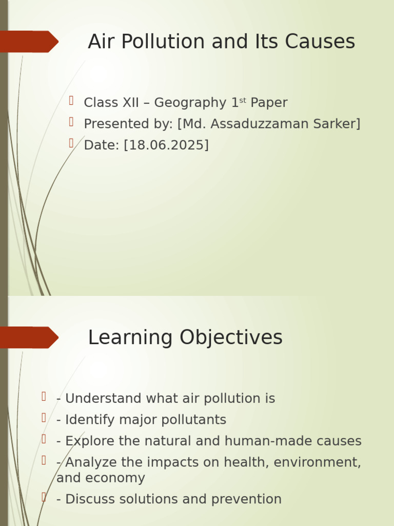 Understanding Air Pollution Causes | PDF