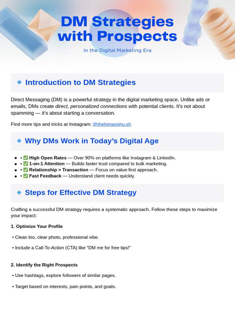 DM Strategies With Prospects PDF | PDF | Digital Marketing | Promotion ...