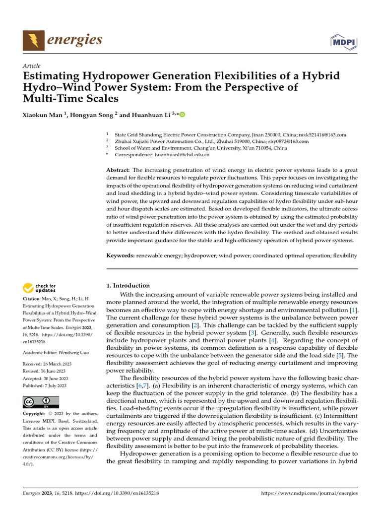 Hydropower Flexibility in Hybrid Systems | PDF | Wind Power ...
