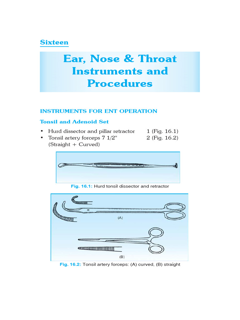 Chapter-16 Ear, Nose & Throat Instruments and Procedures | PDF | Human ...