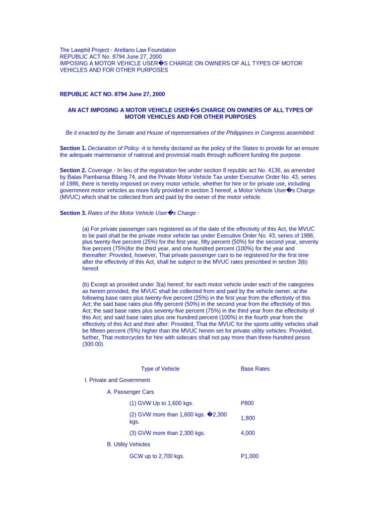 Understanding MVUC Law in the Philippines | PDF | Transport