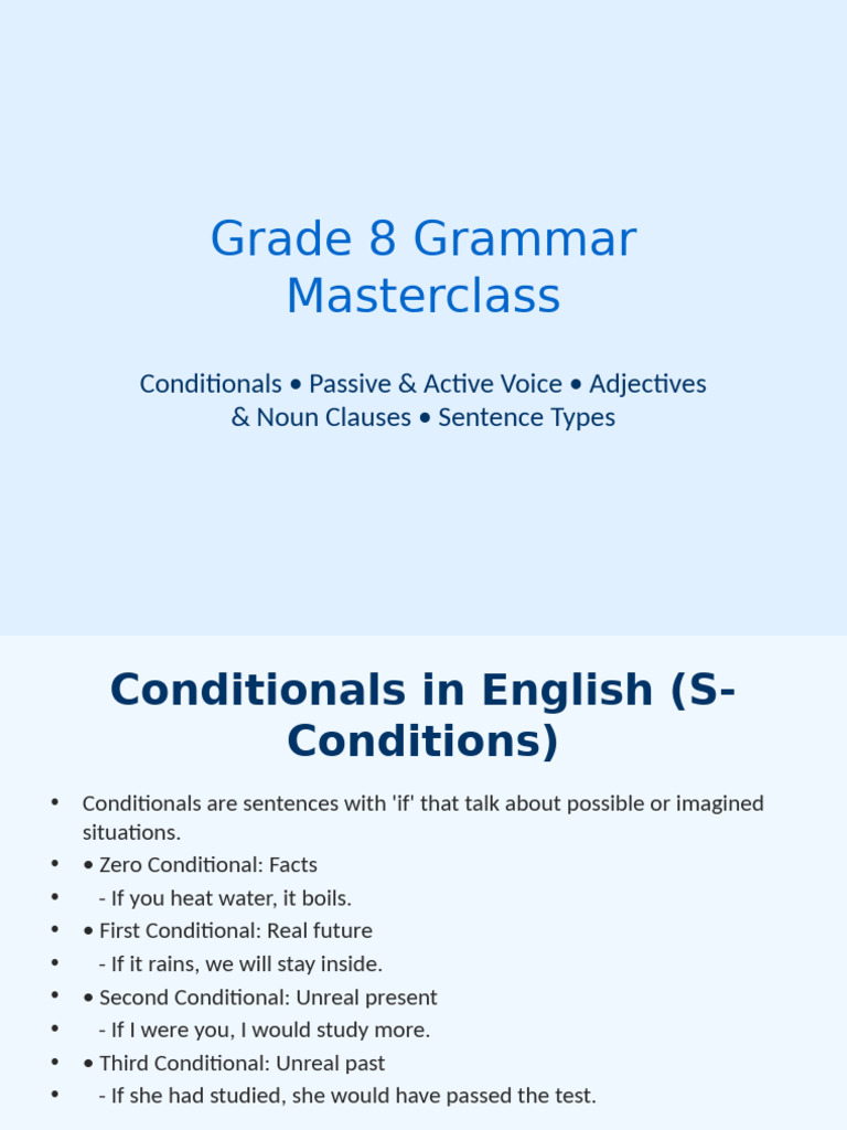 Grade 8 Grammar Designed | PDF