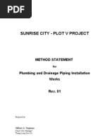 Download Method Statement for Plumbing Piping Works Rev01 by zenoses SN87913328 doc pdf