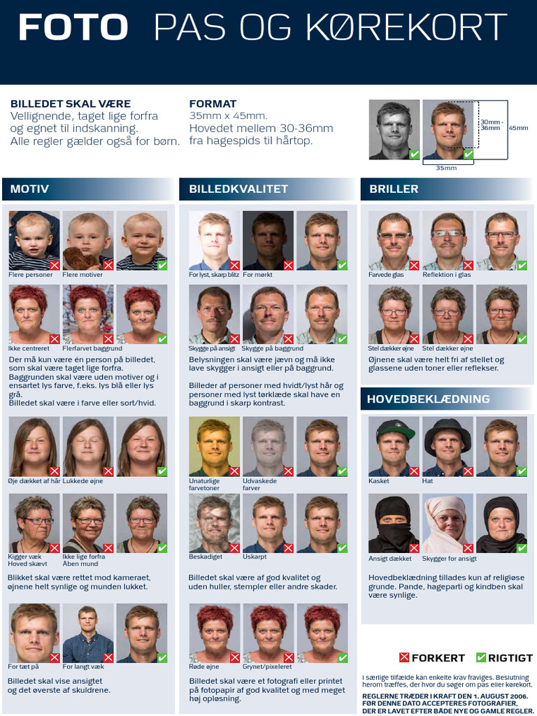 Driving License Denmark Photo Requirements | PDF
