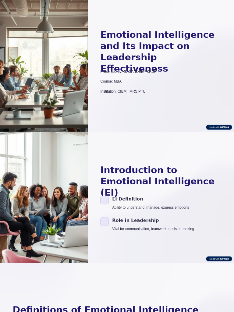 Emotional Intelligence in Leadership Effectiveness | PDF | Emotional ...