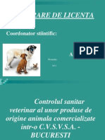 Controlul Sanitar Veterinar Al Unor Produse de Origine Animala Comercializate