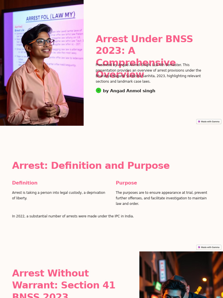 Arrest Provisions Under BNSS 2023 | PDF | Arrest | Detention (Imprisonment)
